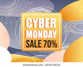 cyber monday sale special offer sale poster shopping flyer holiday promotion hot price discount banner horizontal