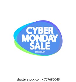 Cyber Monday Sale, speech bubble banner, element design template, app icon, vector illustration