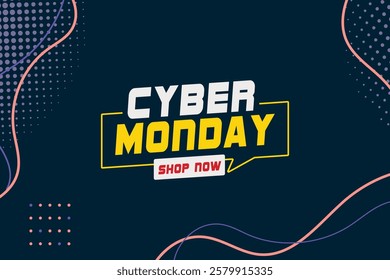 Cyber Monday Sale square banner template for social media posts, mobile apps, banner design, web or internet ads. 