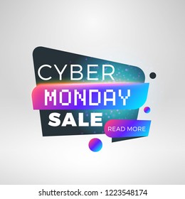 Cyber Monday sale sticker. Discount banner. Special offer sale tag. Vector illustration.