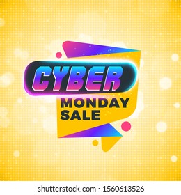 Cyber Monday sale sticker. Discount banner. Special offer sale tag. Vector illustration