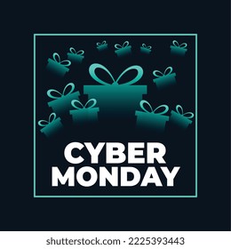Cyber monday sale template background for online shopping
