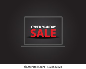 Cyber Monday SALE Text Banner Vector illustration