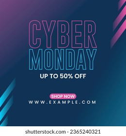 Cyber Monday Sale Typography Banner, Cyber Monday Deal Background