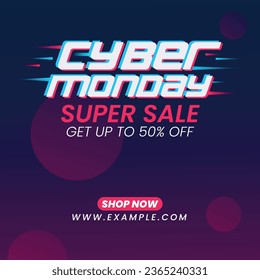 Cyber Monday Sale Typography Banner, Cyber Monday Deal Background