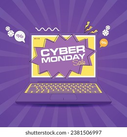 Cyber Monday Sale Vector Banner Design