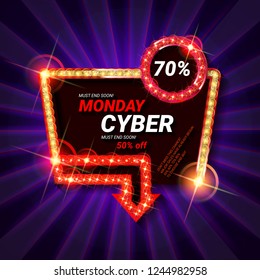 Cyber Monday Sale. Vector illustration