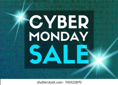 Cyber monday sale. Vector promotional banner