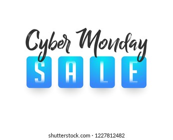 Cyber Monday sale. Website header or banner design.Social media poster, label design with discount offer . Cyber Monday offers.