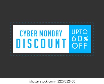 Cyber Monday sale. Website header or banner design.Social media poster, label design with discount offer . Cyber Monday offers.