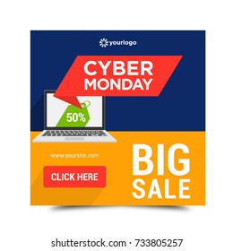 Cyber Monday  Sales Banner & Ads Web Elements