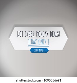 Cyber Monday Sales Label and Pin Set, With Copy Template, Vector Illustration