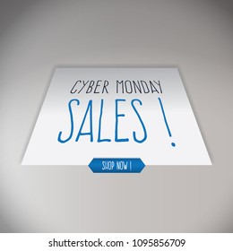 Cyber Monday Sales Label and Pin Set, With Copy Template, Vector Illustration