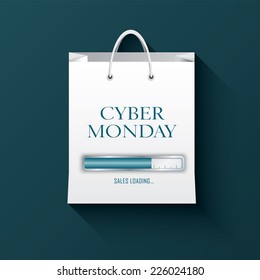 Cyber monday sales web elements with banners and discounts. Eps10 vector illustration.