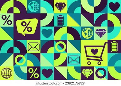 Cyber Monday. Seamless geometric pattern. Template for background, banner, card, poster. Vector EPS10 illustration