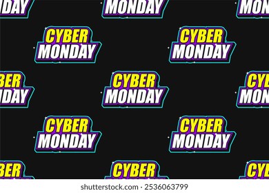 Plantilla de fondo de patrón transparente de Cyber monday