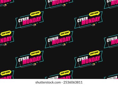 Cyber monday modelo de plano de fundo padrão sem costura