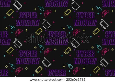Cyber monday seamless pattern background template