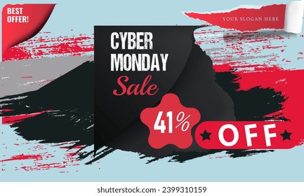 cyber monday sell 41% discount offer design in 2024 banner. Special discount offer design. Product discount festival