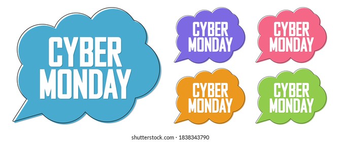 Cyber Monday, Set Sale banners design template, discount tags, final season offers, vector illustration