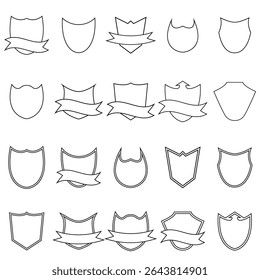 Cyber Monday Shield Line Icons. Easy To Edit. EPS 10