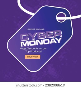 Cyber Monday shop now web vector Banner