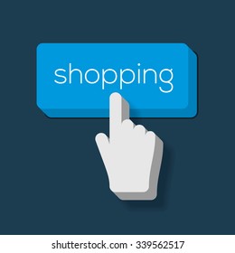 Cyber Monday shopping button on keyboard, online shopping and marketing concept, vector illustration.