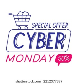 cyber monday with shopping cart