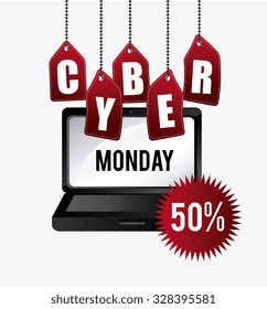 Cyber monday shopping season design, vector illustration eps 10