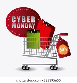 Cyber monday shopping season design, vector illustration eps 10