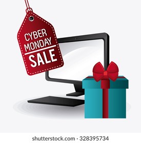 Cyber monday shopping season design, vector illustration eps 10
