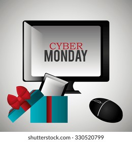Cyber Monday shopping season design, vector illustration