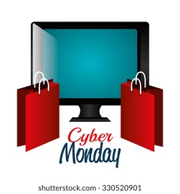 Cyber Monday shopping season design, vector illustration