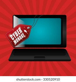 Cyber Monday shopping season design, vector illustration