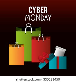 Cyber Monday shopping season design, vector illustration