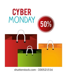 Cyber Monday shopping season design, vector illustration