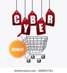Cyber monday shopping season, vector illustration eps10.