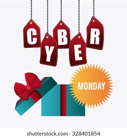 Cyber monday shopping season, vector illustration eps10.