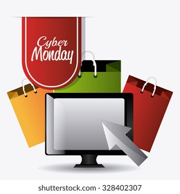 Cyber monday shopping season, vector illustration eps10.