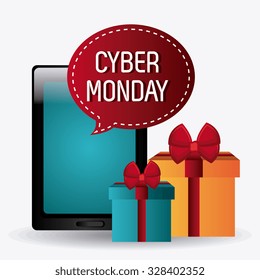 Cyber monday shopping season, vector illustration eps10.