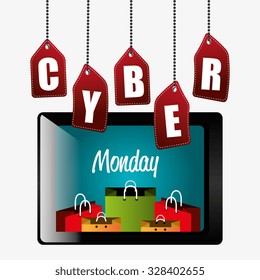 Cyber monday shopping season, vector illustration eps10.