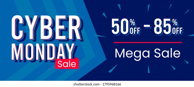 Cyber Monday Shopping Web Banner Vector