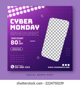 Cyber monday social media banner template