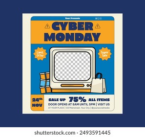 Cyber Monday Socials Media. Cyber monday sale social media stories template design collection