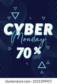 Oferta especial Cyber Monday con diseño de neón y luces de colores, Vector