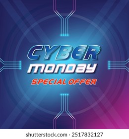 Cyber Monday Special Offer. Promotion sale at Social Media