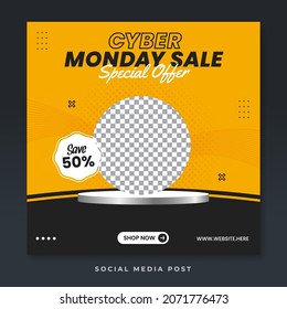 Cyber monday special offer social media post template