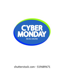 Cyber Monday, speech bubble banner, element design template, app icon, vector illustration.