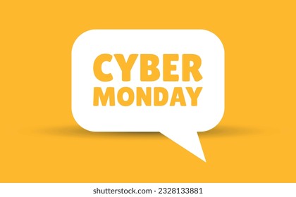 Cyber Monday Sprachblase, Vektorgrafik. Kommunikationsblase mit Cyber-Montag-Text