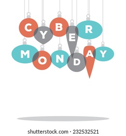 Cyber Monday spelled by Christmas ornaments EPS 10 vector illustration